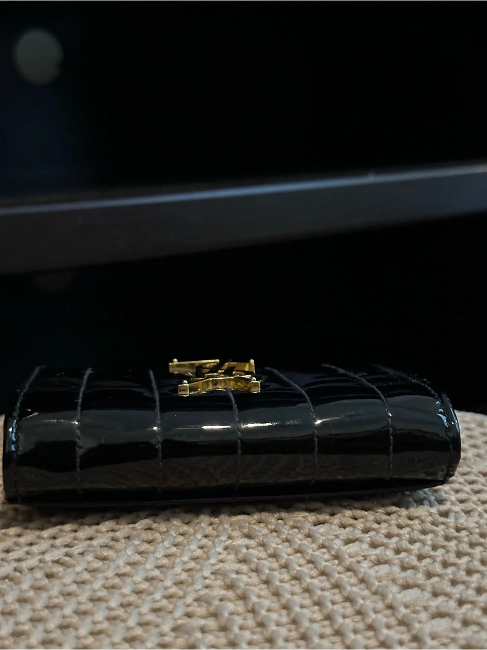 Authentic Saint Laurent Black Patent Vicky
Quilted Logo Wallet - Picture 5 of 12
